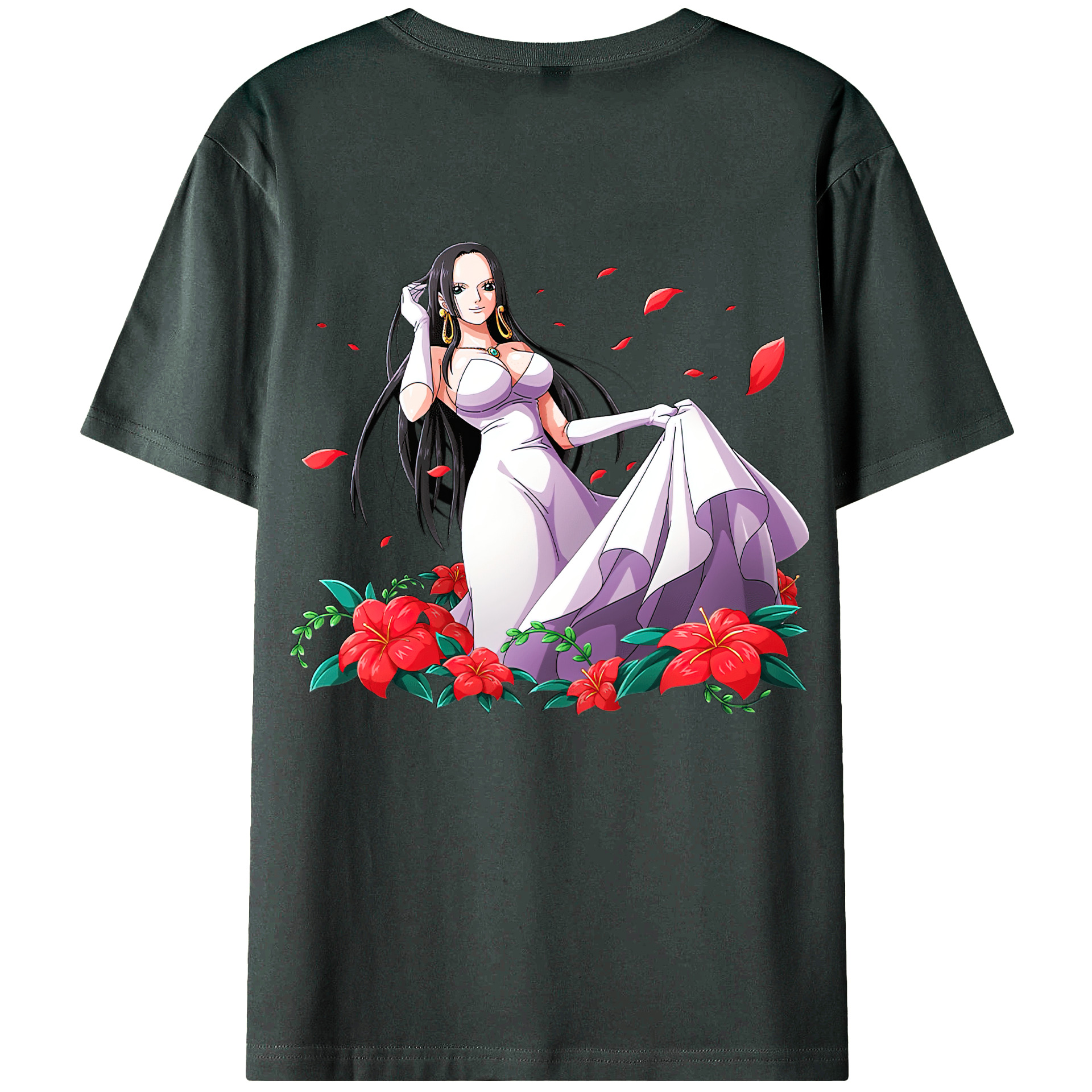 ワンピース ボア・ハンコック ONE PIECE Boa·Hancock 綿100％ メンズ半袖Tシャツ（バックプリント） 通気性